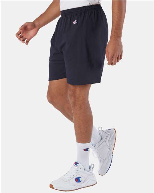 Cotton Gym Shorts - OnModelSide - B07484653 - Navy