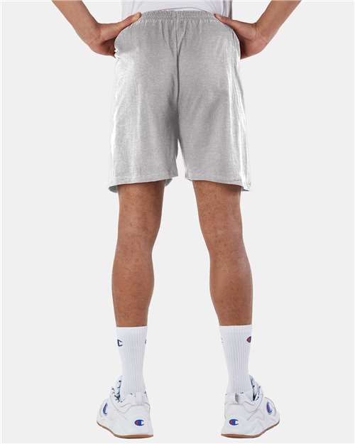 Cotton Gym Shorts - OnModelBack - B07484133 - Oxford Grey Heather