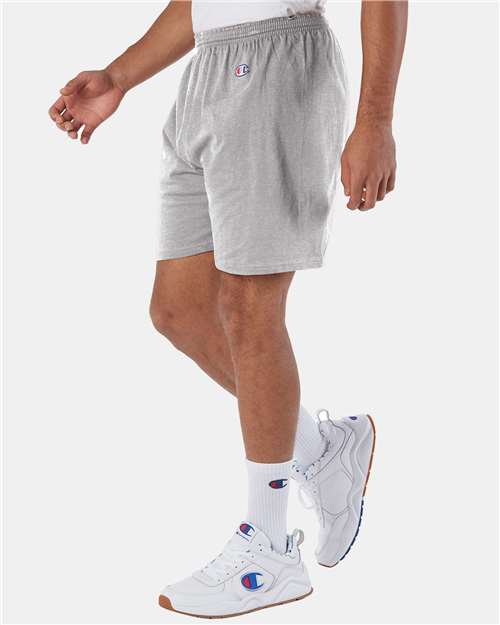 Cotton Gym Shorts - OnModelSide - B07484133 - Oxford Grey Heather