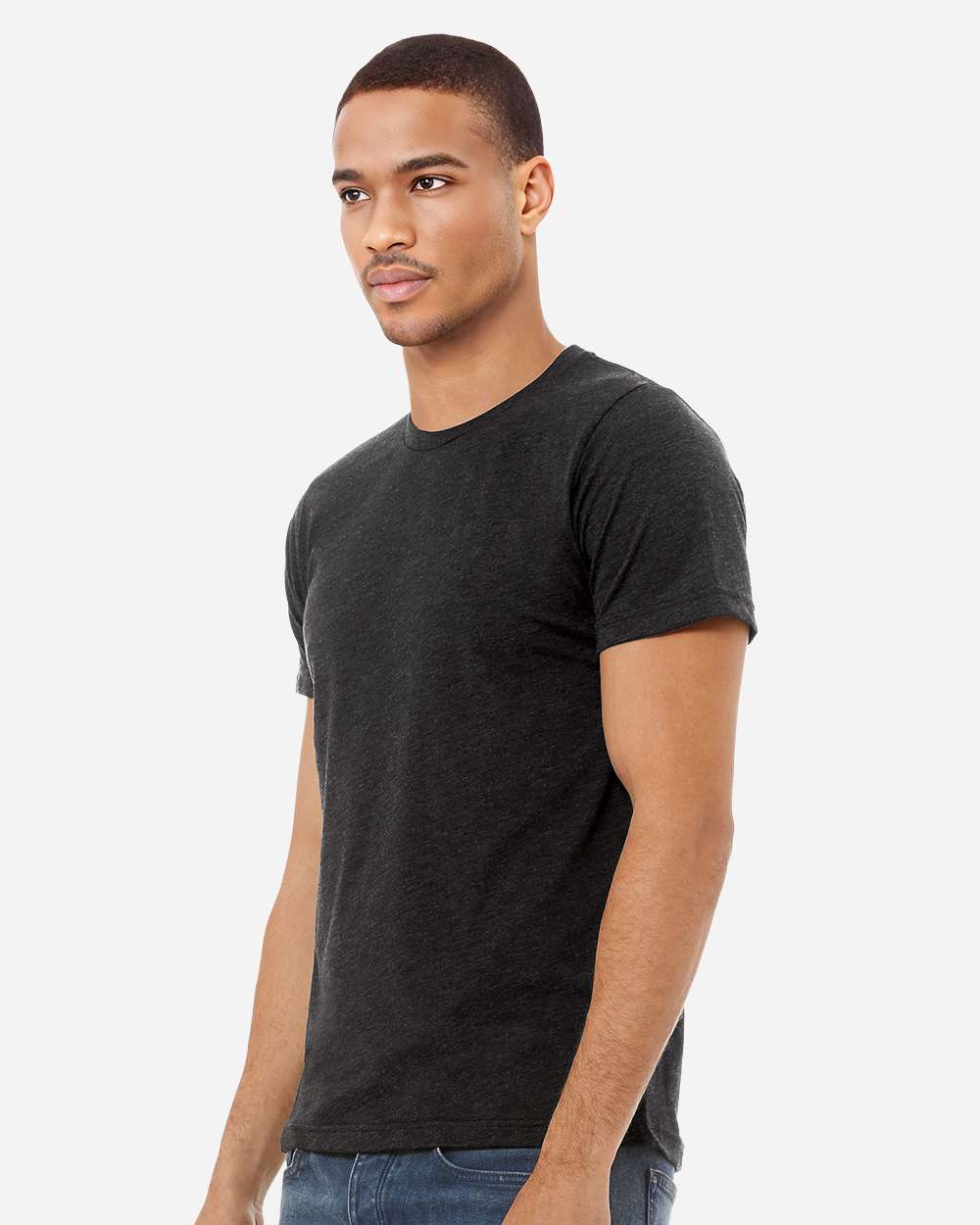 Triblend Tee - OnModelSide - B84706862 - Charcoal Black Triblend