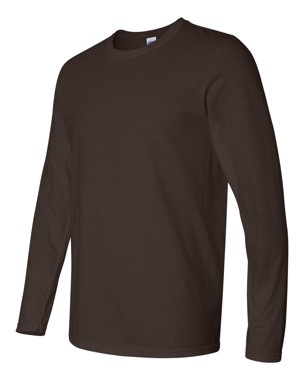Softstyle® Long Sleeve T-Shirt - Side - B05660053 - Dark Chocolate
