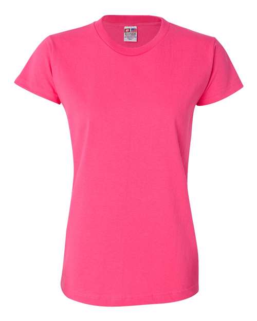 Women's USA-Made T-Shirt - Front - B50579305 - Bright Pink