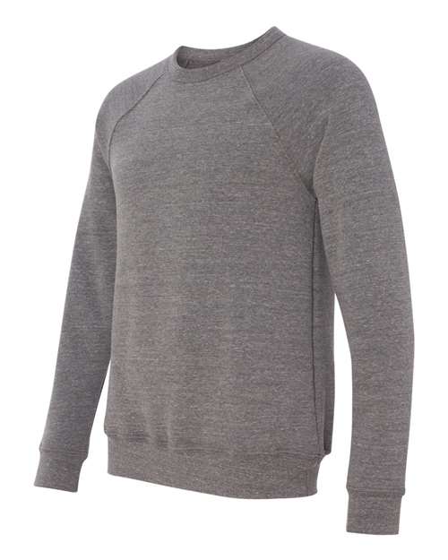 Sponge Fleece Raglan Crewneck Sweatshirt - Side - B85106582 - Grey Triblend