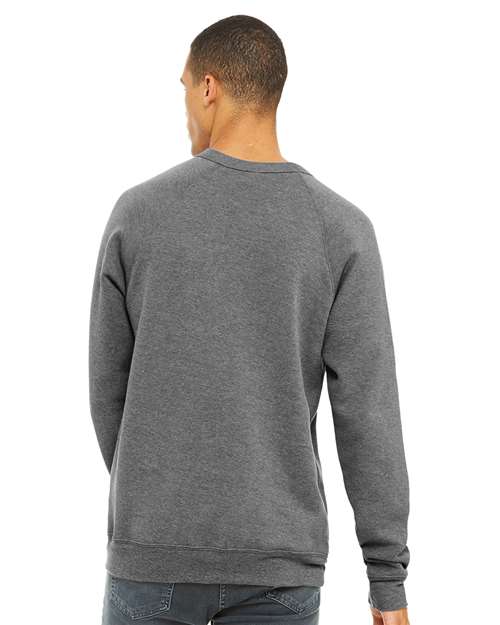Sponge Fleece Raglan Crewneck Sweatshirt - OnModelBack - B85106582 - Grey Triblend