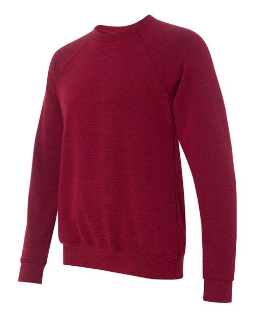 Sponge Fleece Raglan Crewneck Sweatshirt - Side - B85106702 - Cardinal Triblend