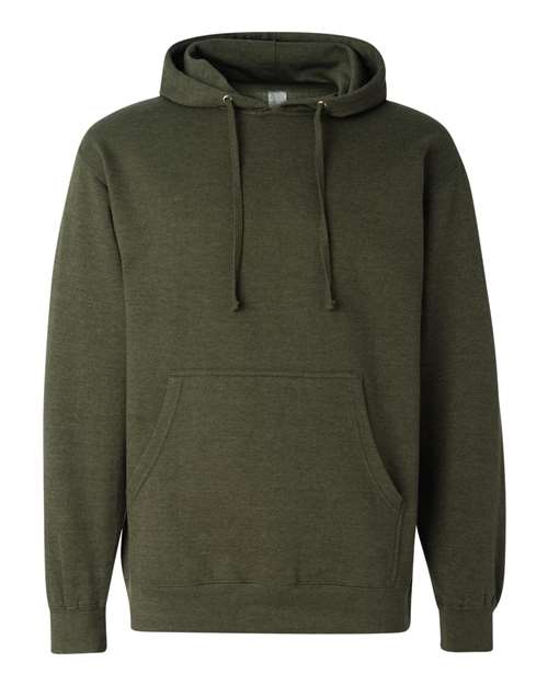 Midweight Hooded Sweatshirt - Front - B23676643 - Army Heather