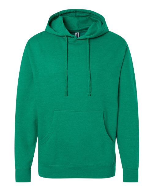 Midweight Hooded Sweatshirt - Front - B23676613 - Kelly Green Heather