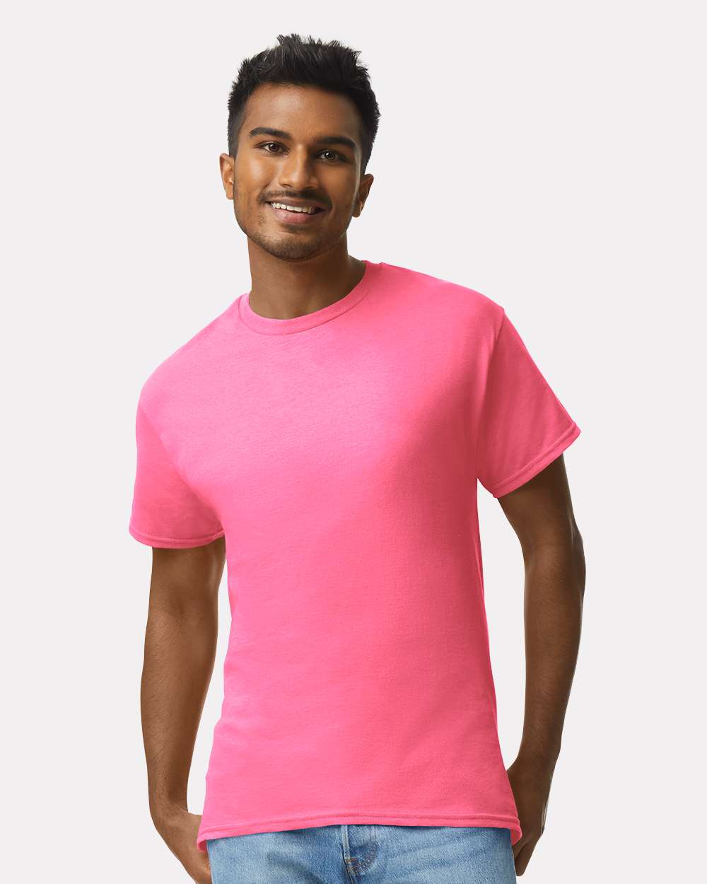 Ultra Cotton® T-Shirt - OnModelFront - B00760143 - Safety Pink