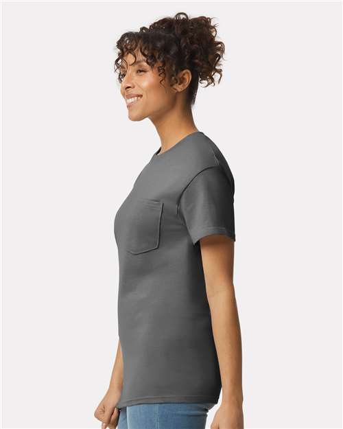 Ultra Cotton® Pocket T-Shirt - OnModelSide - B07060093 - Charcoal