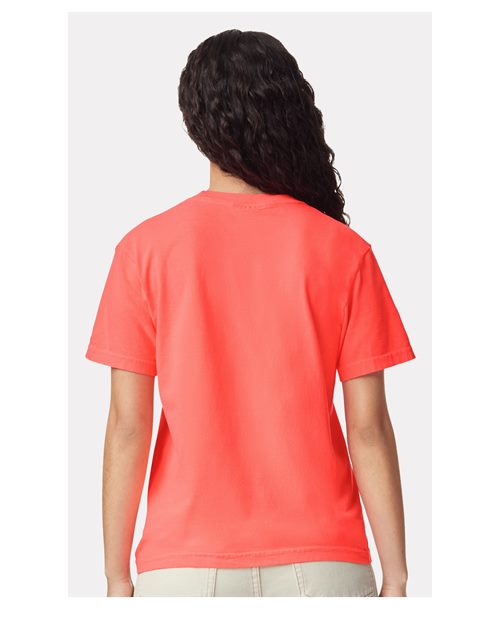 Garment-Dyed Heavyweight T-Shirt - OnModelBack - B00708153 - Neon Red Orange