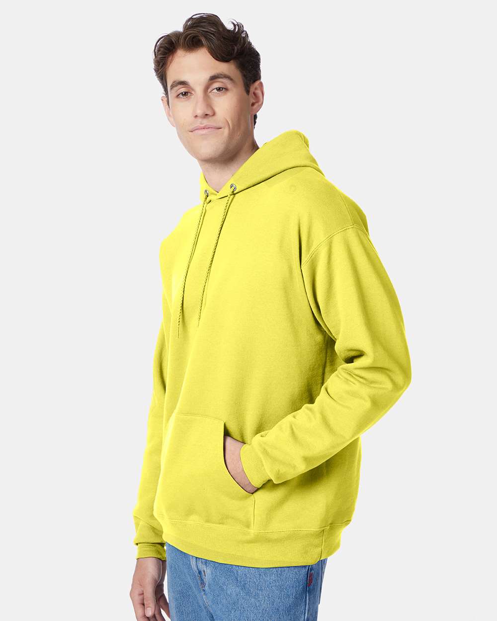Ecosmart® Hooded Sweatshirt - OnModelSide - B22000403 - Yellow