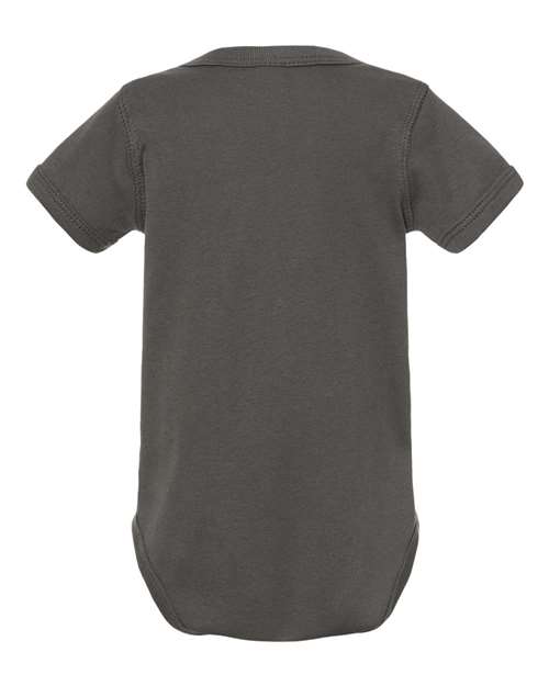 Infant Baby Rib Bodysuit - Back - B30238091 - Charcoal