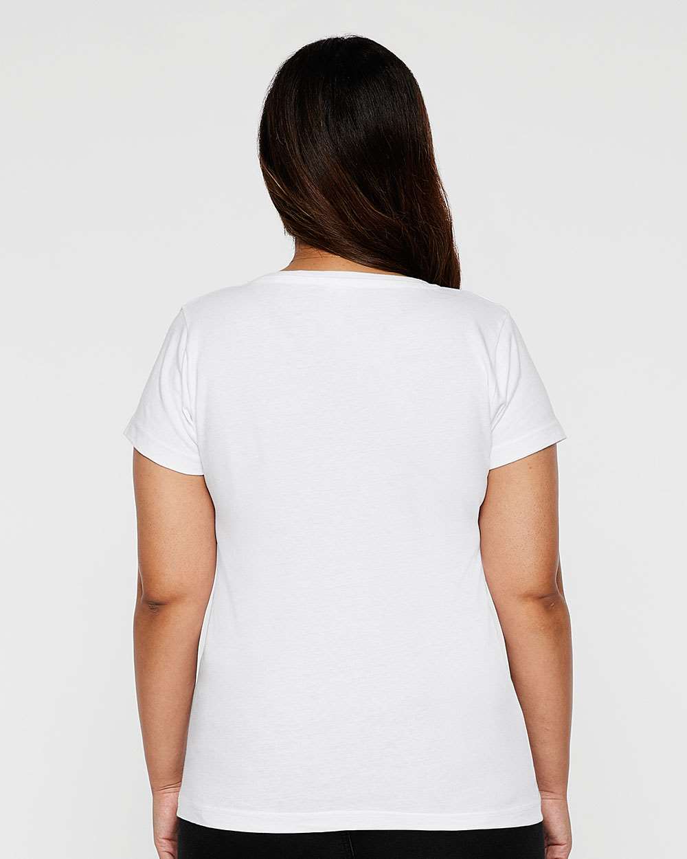 Women's Fine Jersey Tee - OnModelBack - B87238002 - White