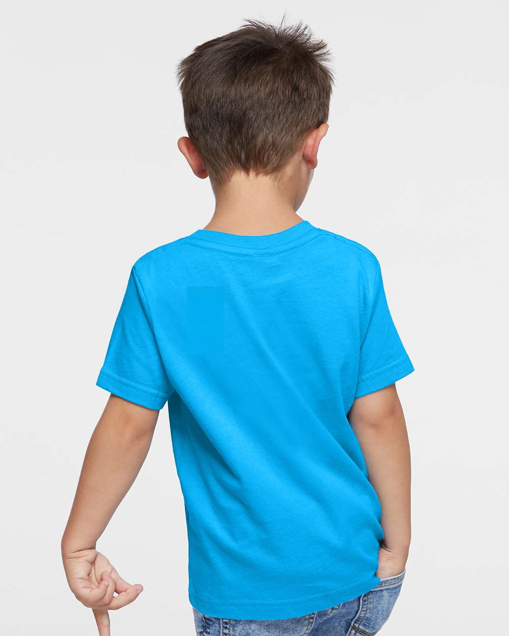 Toddler Fine Jersey Tee - OnModelBack - B31838783 - Turquoise