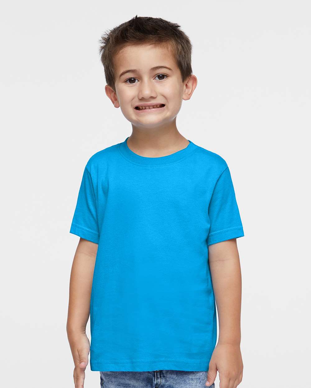 Toddler Fine Jersey Tee - OnModelFront - B31838783 - Turquoise