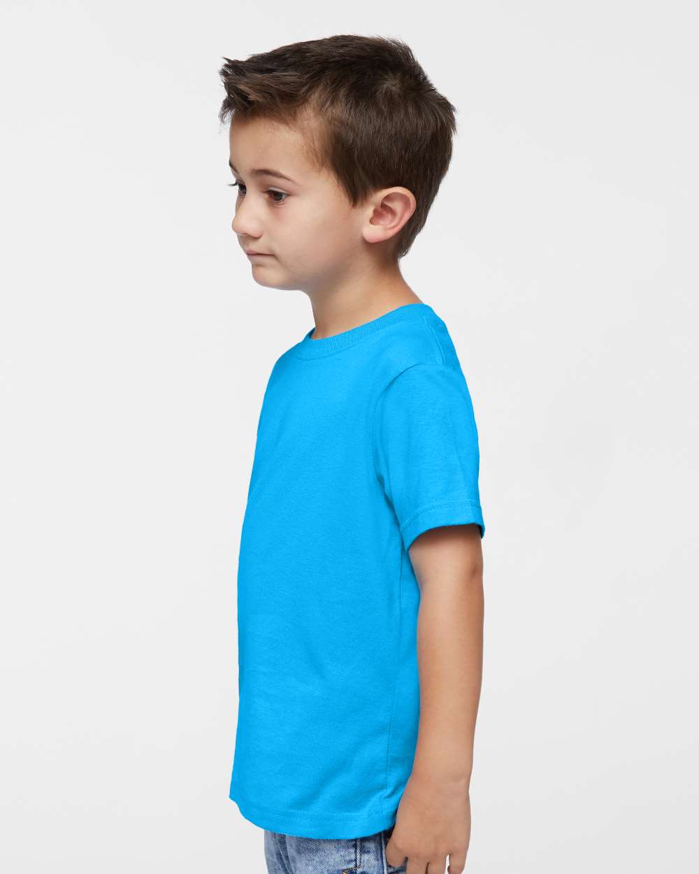 Toddler Fine Jersey Tee - OnModelSide - B31838783 - Turquoise