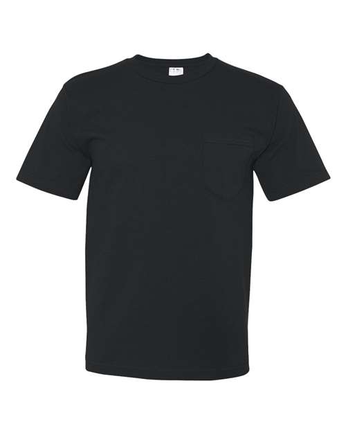 USA-Made Midweight Pocket T-Shirt - Front - B03079503 - Black