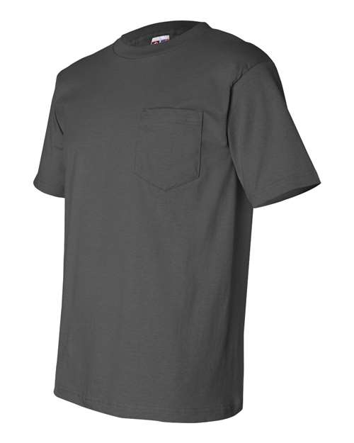 USA-Made Pocket T-Shirt - Side - B04279093 - Charcoal