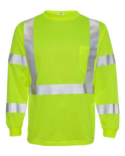 Long Sleeve Class 3 T-Shirt - Front - B87929173 - Lime