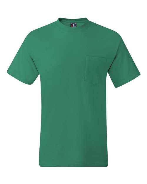 Beefy-T® Pocket T-Shirt - Front - B08500603 - Kelly Green
