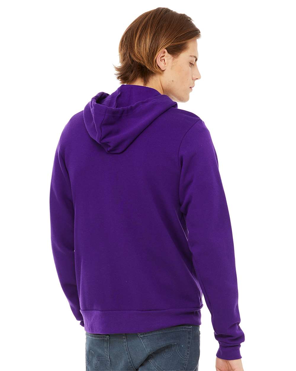 Sponge Fleece Full-Zip Hoodie - OnModelBack - B80406672 - Team Purple