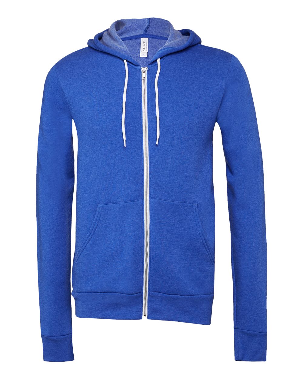 Sponge Fleece Full-Zip Hoodie - Front - B80406752 - True Royal