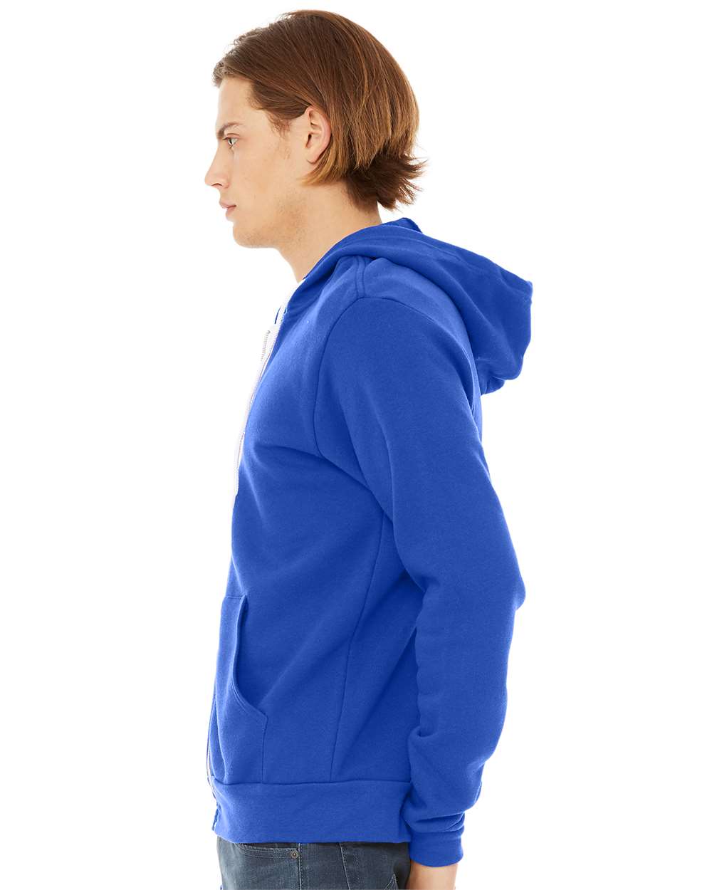 Sponge Fleece Full-Zip Hoodie - OnModelSide - B80406752 - True Royal