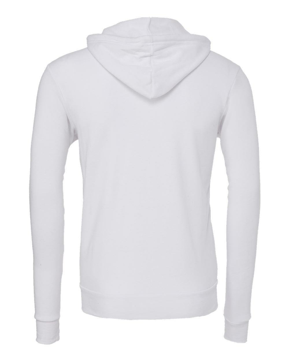 Sponge Fleece Full-Zip Hoodie - Back - B80406002 - White