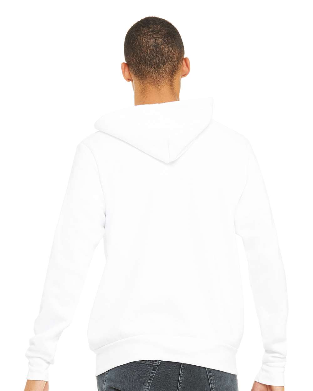 Sponge Fleece Full-Zip Hoodie - OnModelBack - B80406002 - White