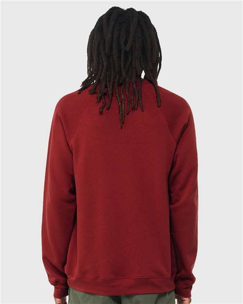 Sponge Fleece Raglan Crewneck Sweatshirt - OnModelBack - B85106642 - Cardinal