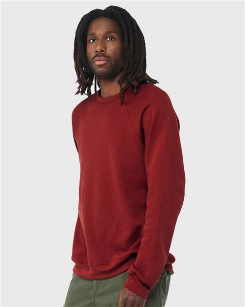 Sponge Fleece Raglan Crewneck Sweatshirt - OnModelSide - B85106642 - Cardinal