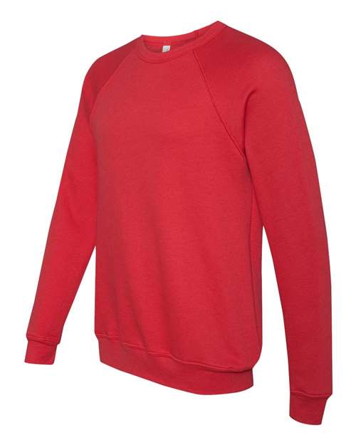 Sponge Fleece Raglan Crewneck Sweatshirt - Side - B85106622 - Red