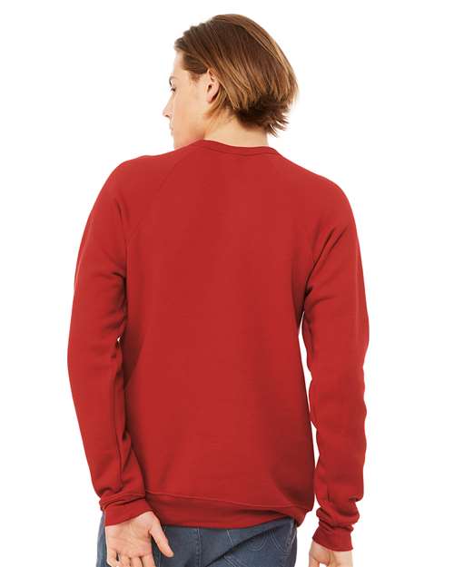 Sponge Fleece Raglan Crewneck Sweatshirt - OnModelBack - B85106622 - Red