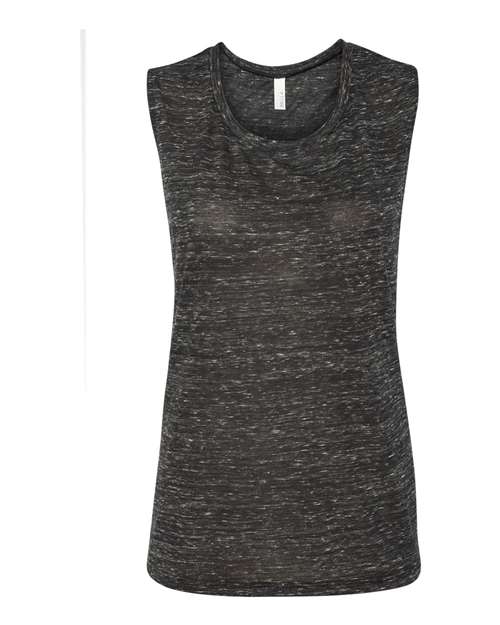 Women's Flowy Scoop Muscle Tank - Front - B55806516 - Black Marble