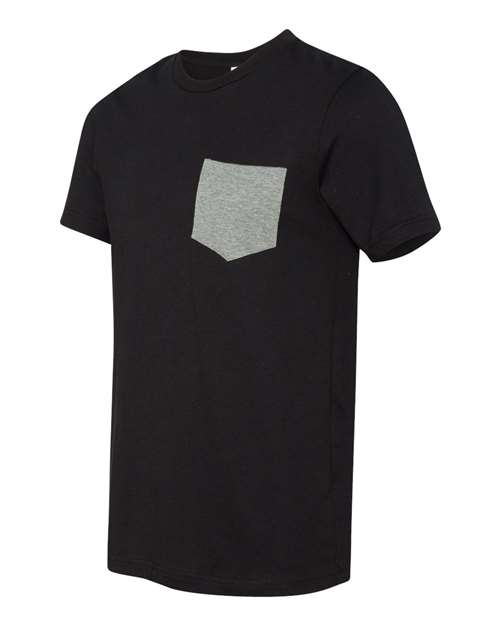 Jersey Pocket Tee - Side - B01906073 - Black/ Deep Heather