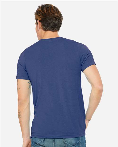 Unisex Triblend V-Neck Tee - OnModelBack - B02006756 - True Royal Triblend