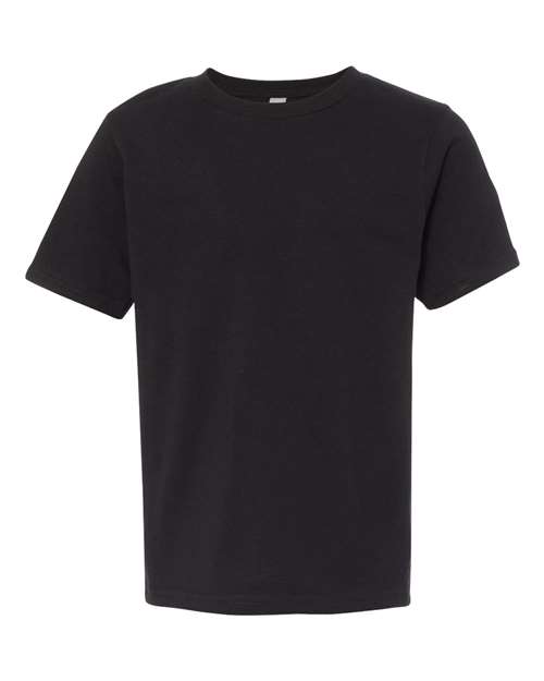 Youth Cotton T-Shirt - Front - B38018502 - Black