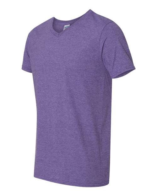 Softstyle® V-Neck T-Shirt - Side - B01760673 - Heather Purple