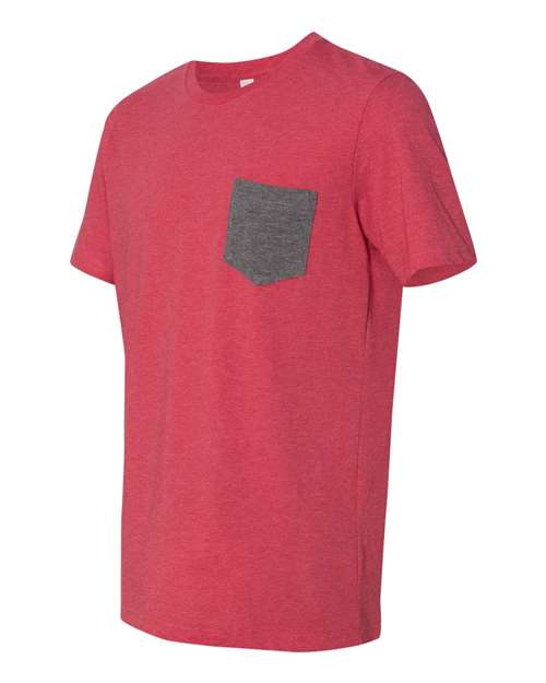 Jersey Pocket Tee - Side - B01906713 - Heather Red/ Deep Heather