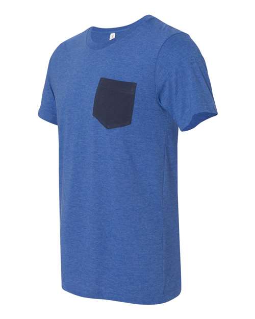 Jersey Pocket Tee - Side - B01906743 - Heather True Royal/ Navy