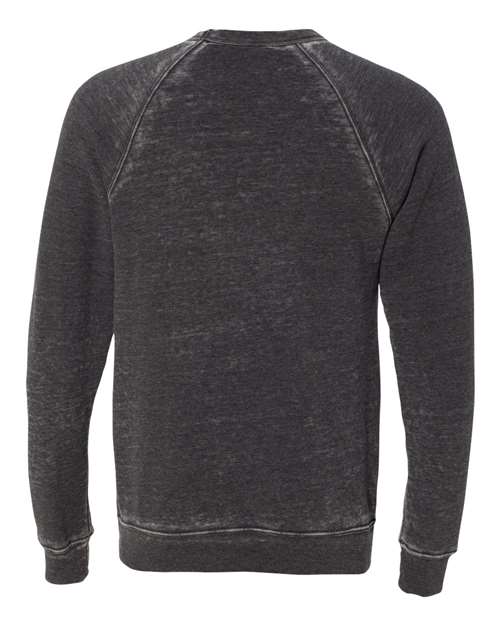 Sponge Fleece Raglan Crewneck Sweatshirt - Back - B85106352 - Grey Acid Wash