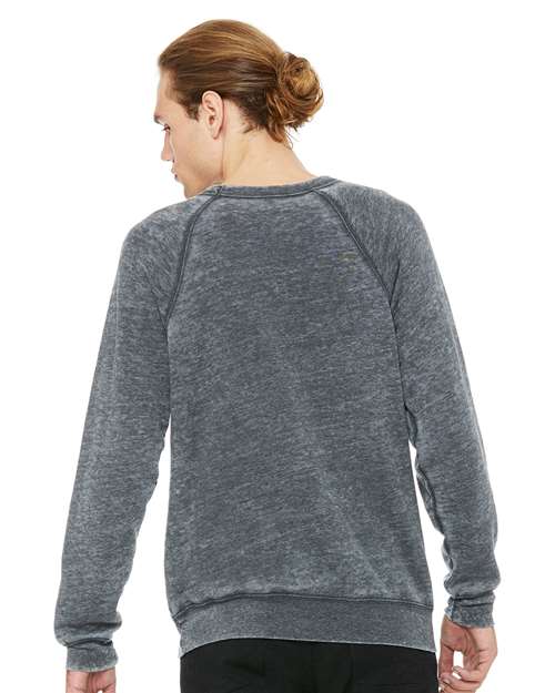 Sponge Fleece Raglan Crewneck Sweatshirt - OnModelBack - B85106352 - Grey Acid Wash
