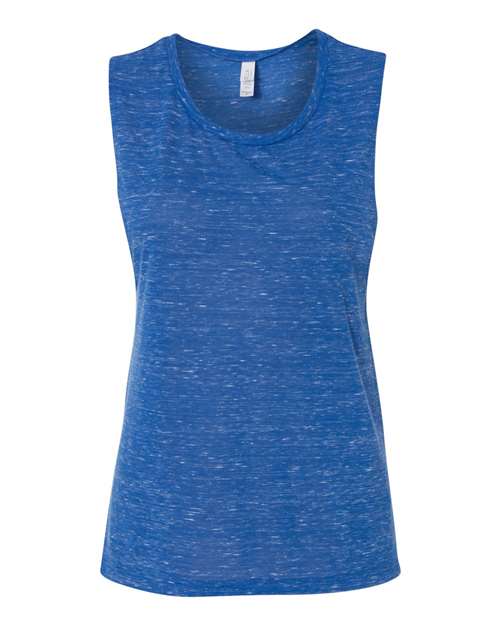 Women's Flowy Scoop Muscle Tank - Front - B55806755 - True Royal Marble