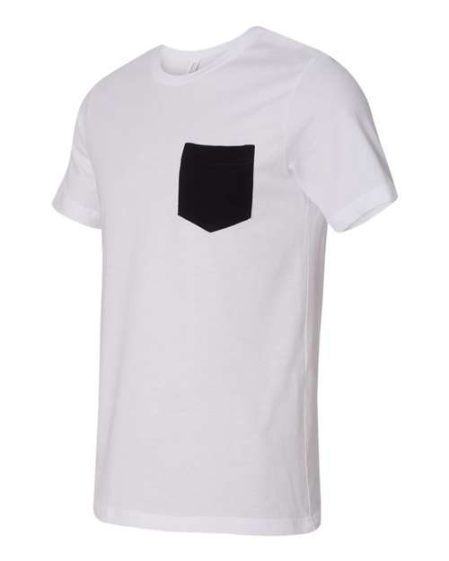 Jersey Pocket Tee - Side - B01906013 - White/ Black