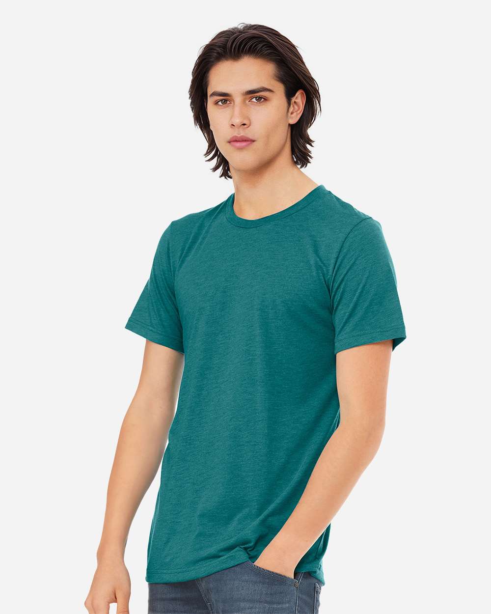 Triblend Tee - OnModelSide - B84706762 - Teal Triblend