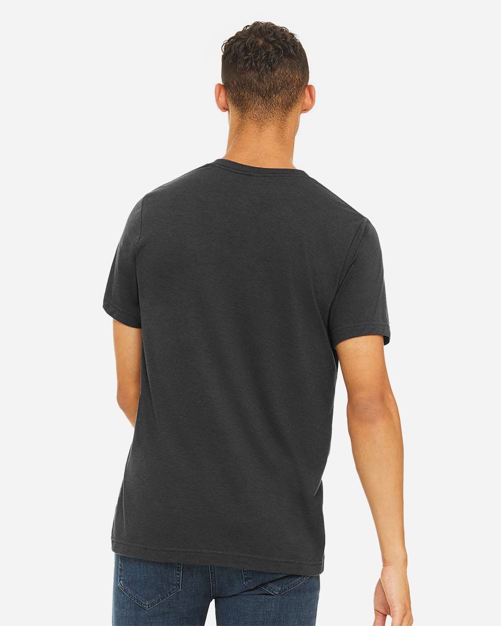 Triblend Tee - OnModelBack - B84706202 - Solid Dark Grey Triblend