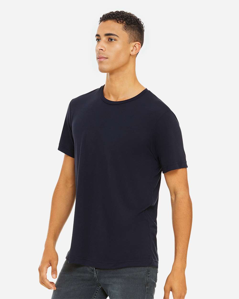 Triblend Tee - OnModelSide - B84706632 - Solid Navy Triblend