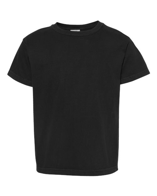 Garment-Dyed Youth Heavyweight T-Shirt - Front - B31608502 - Black