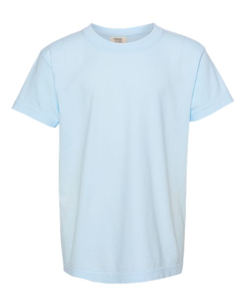 Garment-Dyed Youth Heavyweight T-Shirt - Front - B31608682 - Chambray