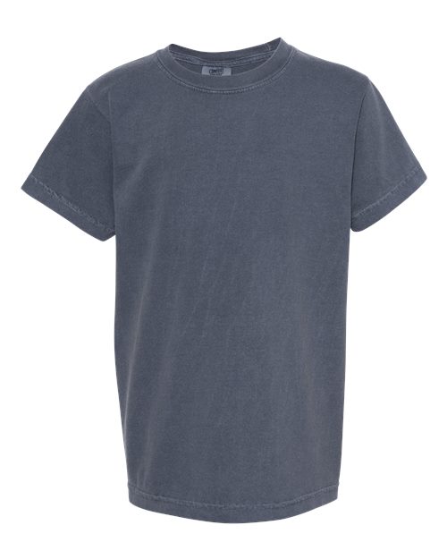 Garment-Dyed Youth Heavyweight T-Shirt - Front - B31608102 - Denim
